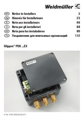 Weidmuller Klippon POK2 M20ACSS EX Montagehinweis Für Den Installateur