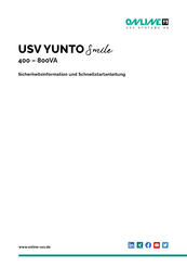 Online USV YUNTO Smile 800VA Sicherheitsinformation Und Schnellstartanleitung