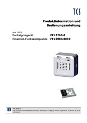 TCS FFL0004-0000 Produktinformation Und Bedienungsanleitung
