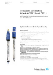 Endress+Hauser Orbisint CPS11D Technische Information