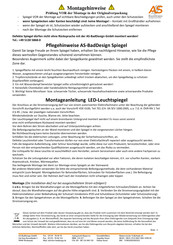 As Baddesign SPAZIO 204580-SEU1 Montagehinweise
