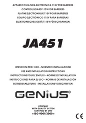 Genius JA451 Betriebsanleitung - Installationsvorschriften