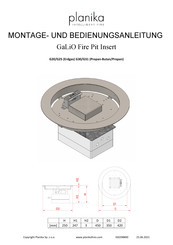 Planika GaLiO Fire Pit Insert Montage- Und Bedienungsanleitung