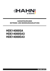 Hahn & Sohn HDE14000SA3 Betriebs- Und Bedienungsanleitung