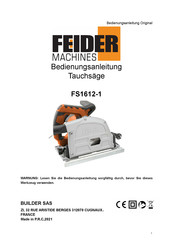FEIDER Machines FS1612-1 Bedienungsanleitung