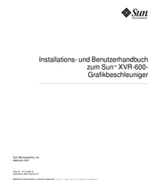 Sun Microsystems XVR-600 Installations- Und Benutzerhandbuch