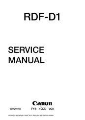 Canon RDF-D1 Servicehandbuch