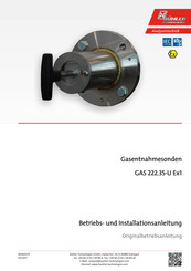 Bühler technologies GAS 222.35-U Ex1 Betriebs Und Installationsanleitung