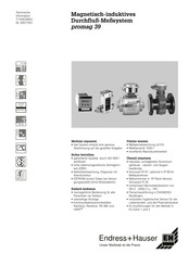 Endress+Hauser promag 39 Technische Information