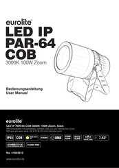 EuroLite LED IP PAR-64 COB 3000K 100W Zoom Bedienungsanleitung