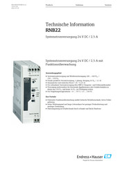 Endress+Hauser RNB22 Technische Information