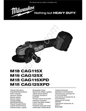 Milwaukee M18 CAG115X Originalbetriebsanleitung