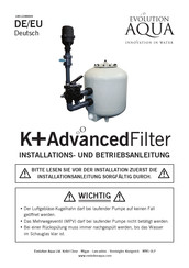 Evolution Aqua K+ADVANCED FILTER 20 Installation Und Betriebsanleitung