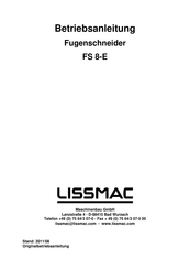Lissmac FS 8-E Betriebsanleitung