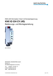 WEINZIERL KNX IO 534 CV Bedienungs- Und Montageanleitung
