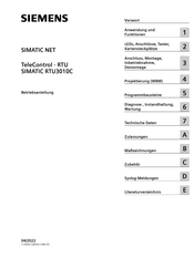 Siemens SIMATIC RTU3010C Betriebsanleitung