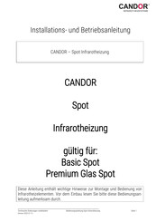 CANDOR Premium Glas Spot Installation Und Betriebsanleitung