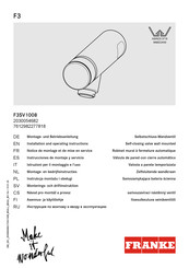 Franke F3SV1008 Montage- Und Betriebsanleitung