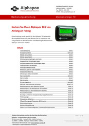 Alphapoc 701 Bedienungsanleitung