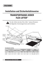 Flexco Flex-Lifter Installations- Und Sicherheitshinweise