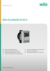 Wilo Para MAXO-G Einbau- Und Betriebsanleitung