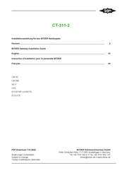 Bitzer CT-311-2 Installationsanleitung