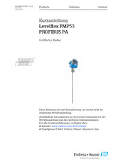 Endress+Hauser Levelflex FMP53 PROFIBUS PA Kurzanleitung