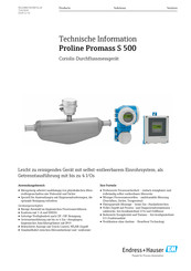 Endress+Hauser Proline Promass S 500 Technische Information