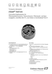 Endress+Hauser iTEMP TMT181 Technische Information