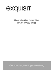 Exquisit WA7014-060D Gebrauchs-/Montageanweisung