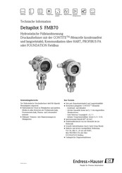 Endress+Hauser Deltapilot S FMB70 Technische Information