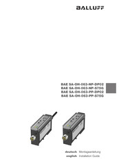 Balluff BAE SA-OH-063-PP-DP02 Montageanleitung