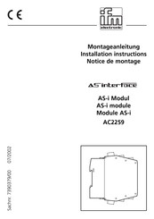 IFM Electronic AS-Interface AC2259 Montageanleitung