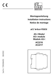 IFM Electronic AS-Interface AC2217 Montageanleitung