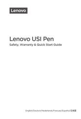 Lenovo USI Pen Sicherheits-, Garantie- Und Schnellstartanleitung