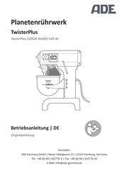 ADE TwisterPlus-Serie Betriebsanleitung