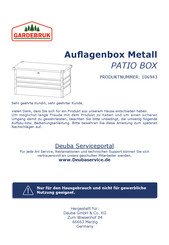 Deuba Gardebruk PATIO BOX 106943 Anleitung