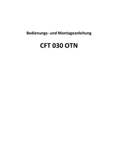 Comfortfloor CFT 030 OTN Bedienungs- Und Montageanleitung