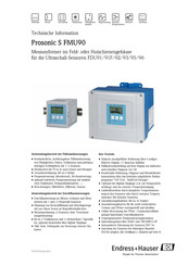 Endress+Hauser Prosonic S FMU90 Technische Information