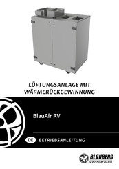BLAUBERG Ventilatoren BlauAir RV 800 Betriebsanleitung