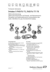 Endress+Hauser Deltabar S FMD76 Technische Information