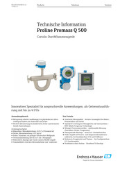 Endress+Hauser Proline Promass Q 500 Technische Information