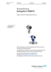Endress+Hauser Deltapilot S FMB70 Kurzanleitung