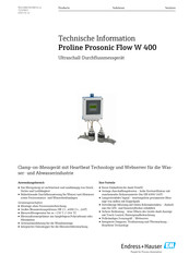 Endress+Hauser Proline Prosonic Flow W 400 Technische Information