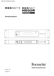 Focusrite REDNET HD32R HD BRIDGE Benutzerhandbuch