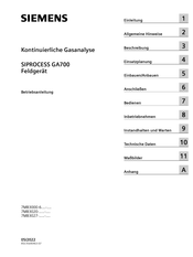 Siemens SIPROCESS GA700 Betriebsanleitung