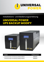 Universal Power Group Backup Modify 1000VA Installations- Und Bedienungsanleitung