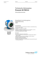 Endress+Hauser Prosonic M FMU42 Technische Information