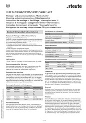 steute RF 96 SW922-NET Montage- Und Anschlussanleitung
