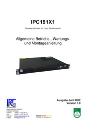 Ipcomm IPC191X1 Allgemeine Betriebs-, Wartungs- Und Montageanleitung